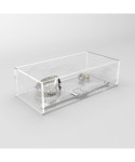OFFERTA Scatola contenitore cm 25x10h15 in plexiglass trasparente.