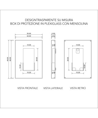 Cornice di protezione in plexiglass su misura come da disegno Petrone.