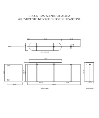 Allestimento negozio in plexiglass rif Pausa Audaz come da disegni.