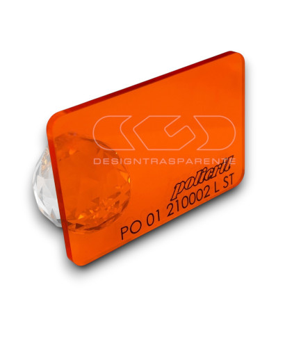 Plancha Metacrilato Naranja Transparente Policril 21002  cm 150x100.