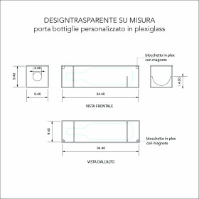 10 Scatole in plexiglass arancione personalizzate come disegno Exein.