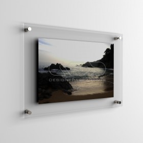Cornice a giorno cm 40 con pannelli in plexiglass e distanziali.