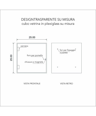 3 Vetrine da parete su misura in plexiglass fumé grigio Bertoli.