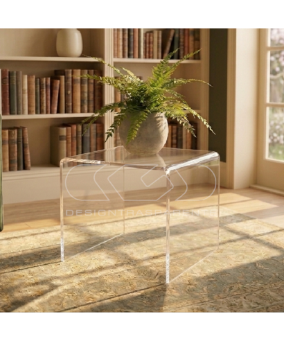 Mesa auxiliar cm 50 mesita baja de centro metacrilato transparente.