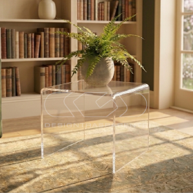 Mesa auxiliar cm 55 mesita baja de centro metacrilato transparente.