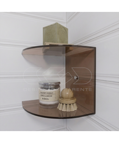 Acrylic corner shelf cm 25x25 double shelf model for shower.