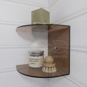 Acrylic corner shelf cm 25x25 double shelf model for shower.