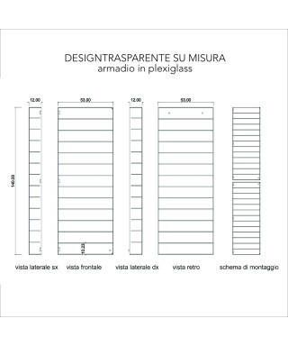 2 vetrine in plexiglass trasparente realizzate come da disegno Corsini
