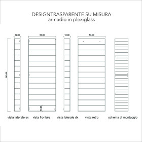 2 vetrine in plexiglass trasparente realizzate come da disegno Corsini