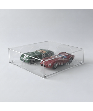 OFFERTA Teca 30x30h10 plexiglass trasparente per Modellismo e Lego.