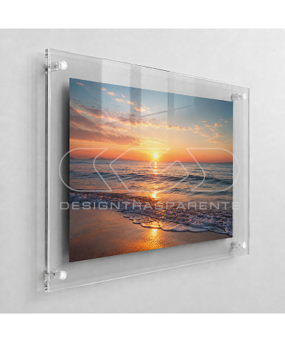 Cornice a giorno cm 35 con pannelli in plexiglass e distanziali.