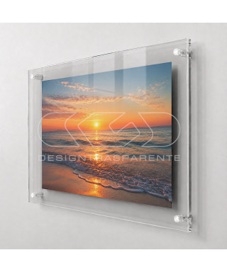 Cornice a giorno cm 35 con pannelli in plexiglass e distanziali.