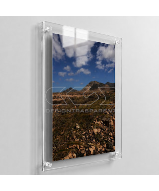 Cornice a giorno cm 35 con pannelli in plexiglass e distanziali.