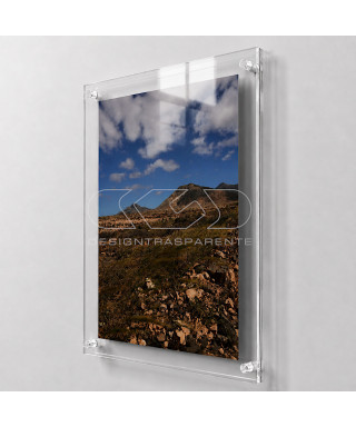 Cornice a giorno cm 35 con pannelli in plexiglass e distanziali.