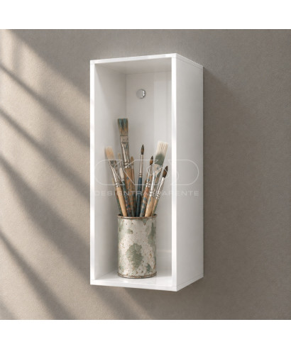 OFFERTA Mensola Cubo cm 15X15H30 in plexiglass bianco espositore.
