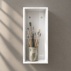 OFFERTA Mensola Cubo cm 15X15H30 in plexiglass bianco espositore.