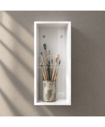 OFFERTA Mensola Cubo cm 15X15H40 in plexiglass bianco espositore.