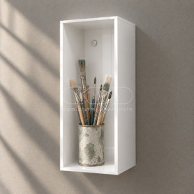OFFERTA Mensola Cubo cm 15X15H40 in plexiglass bianco espositore.