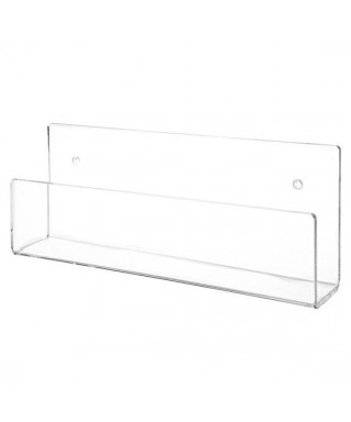 Mensola per libri e cataloghi in plexiglass trasparente 70 cm.