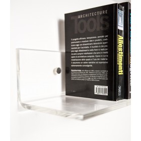 Mensola cm L 90 in plexiglass trasparente alto spessore per libri