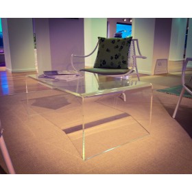 Tavolino a ponte cm 80x70 tavolo da salotto in plexiglass trasparente