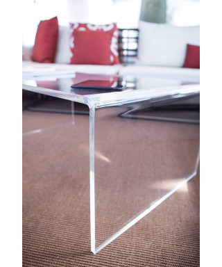 Tavolino a ponte cm 80x70 tavolo da salotto in plexiglass trasparente