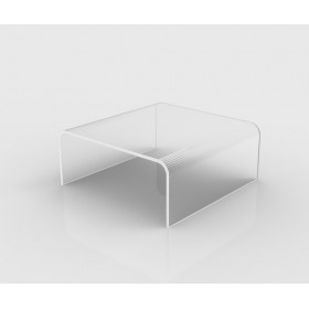 Tavolino a ponte cm 90x90 tavolo da salotto in plexiglass trasparente