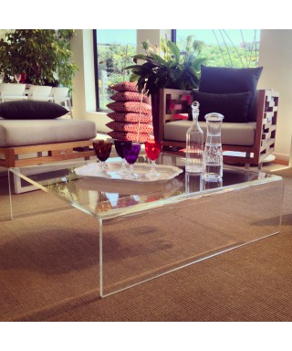 Acrylic coffee table cm 90 lucyte clear side table.