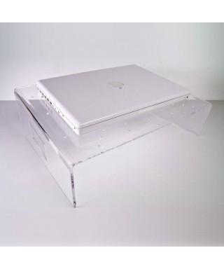 Stand for Mac and laptop made of transparent acrylic.