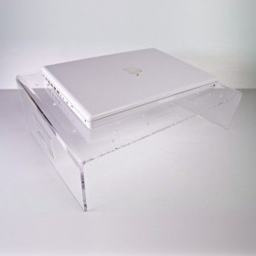 Stand for Mac and laptop made of transparent acrylic.