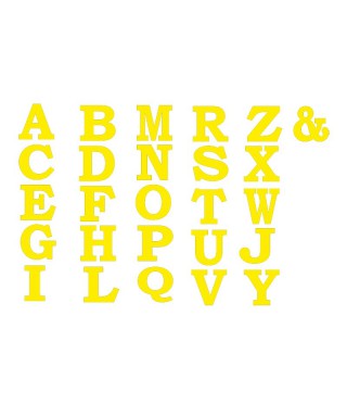 Alfabeto in lettere da parete in plexiglass