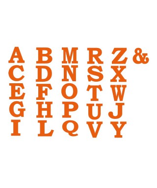 Alfabeto in lettere da parete in plexiglass