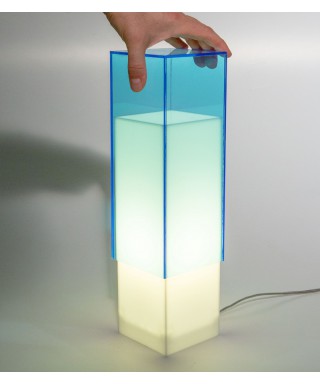 Lampara de escritorio azul claro o mesita de noche de metacrilato