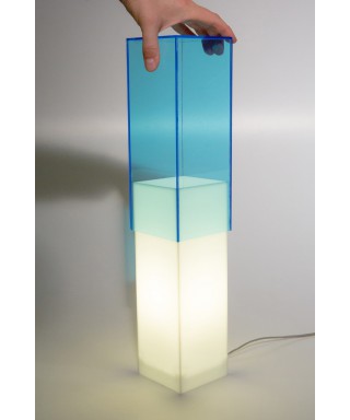 Acrylic light blue desk lamp or colored nightstand 