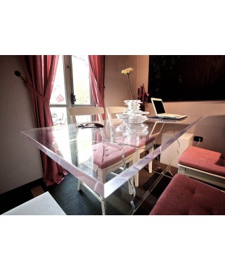 Tavolo in plexiglass trasparente classico