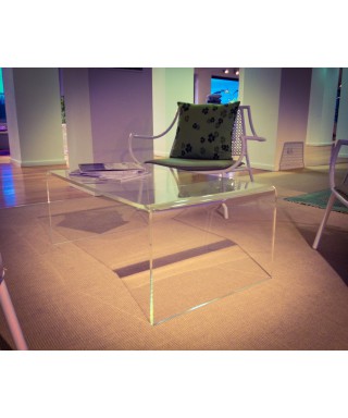 Tavolino a ponte cm 100 tavolo da salotto in plexiglass trasparente.