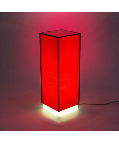 Acrylic red desk lamp or colored nightstand