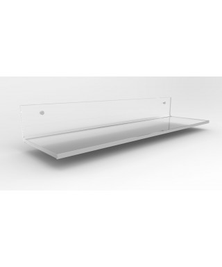 Mensola cm 60x30 in plexiglass trasparente alto spessore per libri.