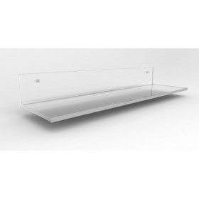 Mensola cm 60x30 in plexiglass trasparente alto spessore per libri.