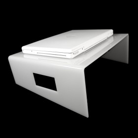 Servilio supporto per portatile in plexiglass bianco porta pc.