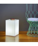 Cubo luminoso L30 comodino tavolino in plexiglass bianco.