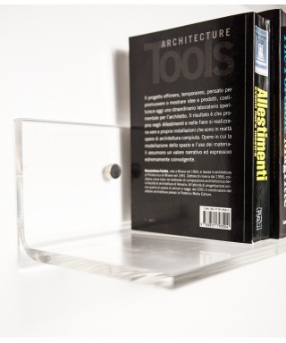 Shelf cm L 45 in high thickness transparent acrylic for books