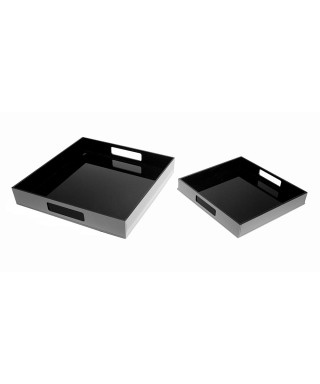 Vassoio quadrato in plexiglass nero centrotavola portafrutta.