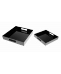 Black acrylic square tray fruit holder or centrepiece.