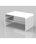 Tavolino bianco con ripiano da salotto 75x50 h:40