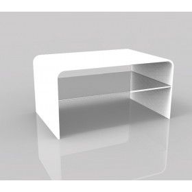 Tavolino bianco con ripiano da salotto 75x50 h:40