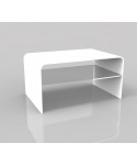 Tavolino bianco con ripiano da salotto 75x50 h:40