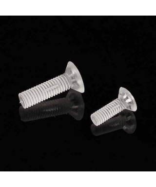 Vite in plexiglass trasparente testa svasata a croce mm 4x18.
