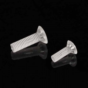 Vite in plexiglass trasparente testa svasata a croce mm 4x18.