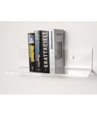 Shelf cm 90x30 in high thickness transparent acrylic for books